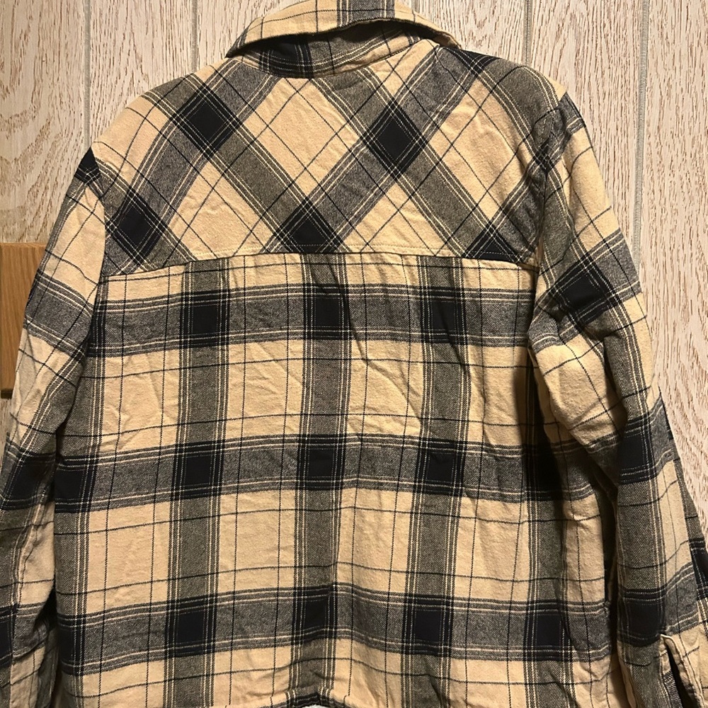NWOT Lucky brand, sherpa lined plaid shacket - Picture 7 of 7